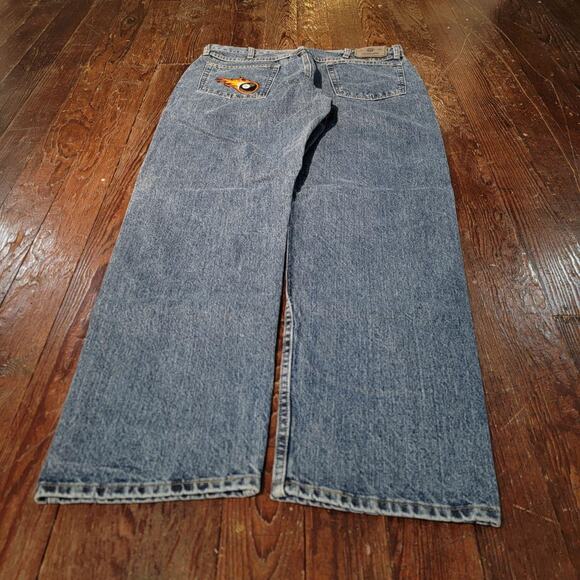 Custom 1 of 1 Flaming 8-ball Jeans - Picture 2 of 6